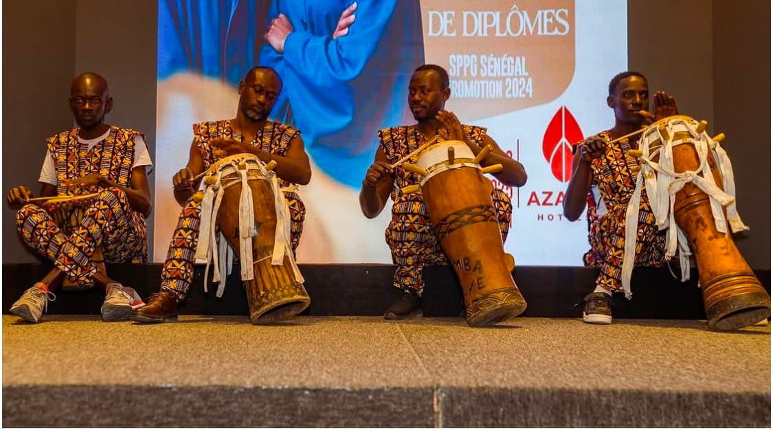 Sabar drummers performing at the SPPG Senegal ceremony